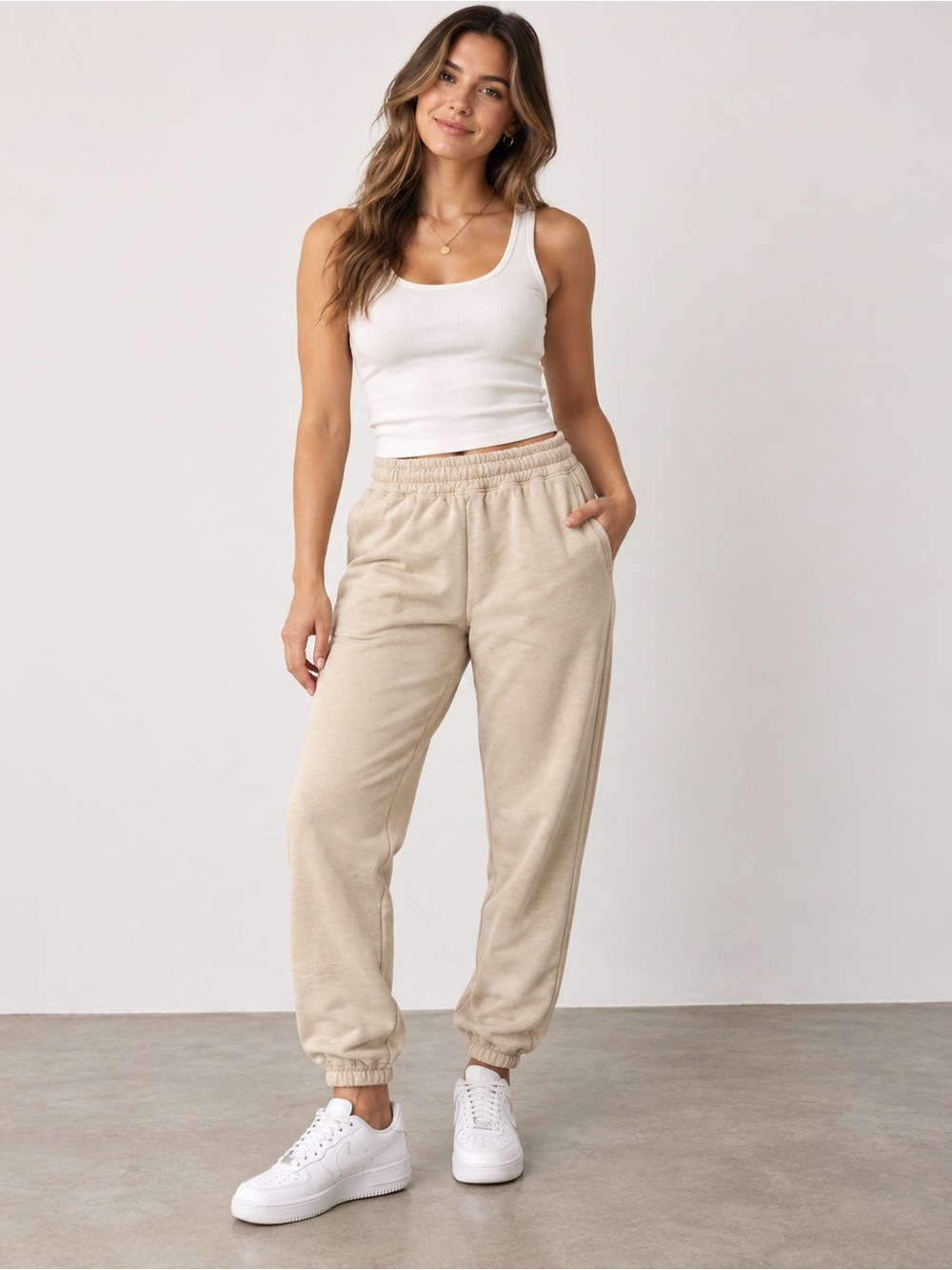 NWT American Tall Wearever Oversized French Terry Joggers For Tall Women Light